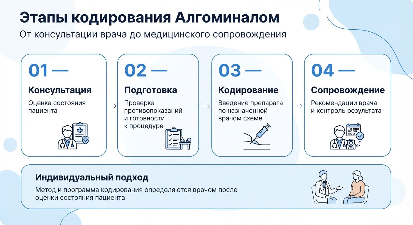Кодирование препаратом «Алгоминал» в Рузаевке инфографика